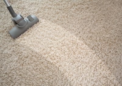 Vacuuming rough carpet with vacuum cleaner